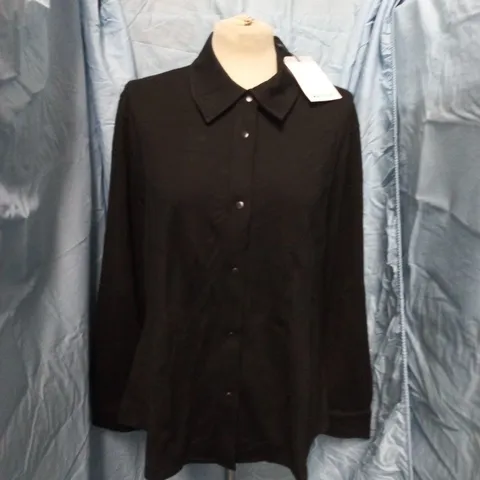 WHISTLES SEAM DETAIL PONTE SHIRT IN BLACK - UK 20