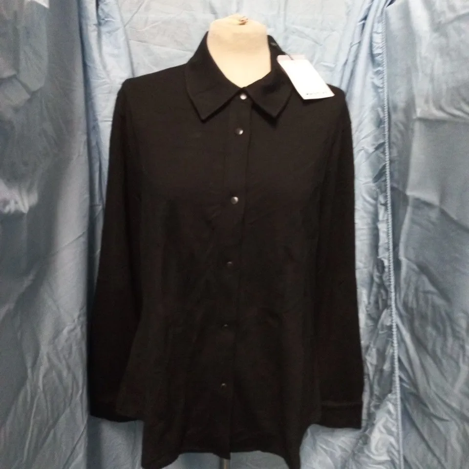 WHISTLES SEAM DETAIL PONTE SHIRT IN BLACK - UK 20