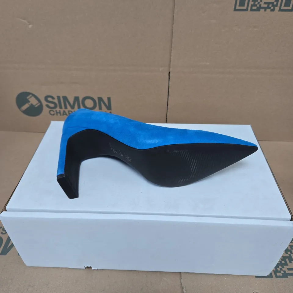 BEN DE LISI BLUE SUEDE POINTED-TOE HIGH HEEL – WOMEN'S SHOE UK 6 BOXED