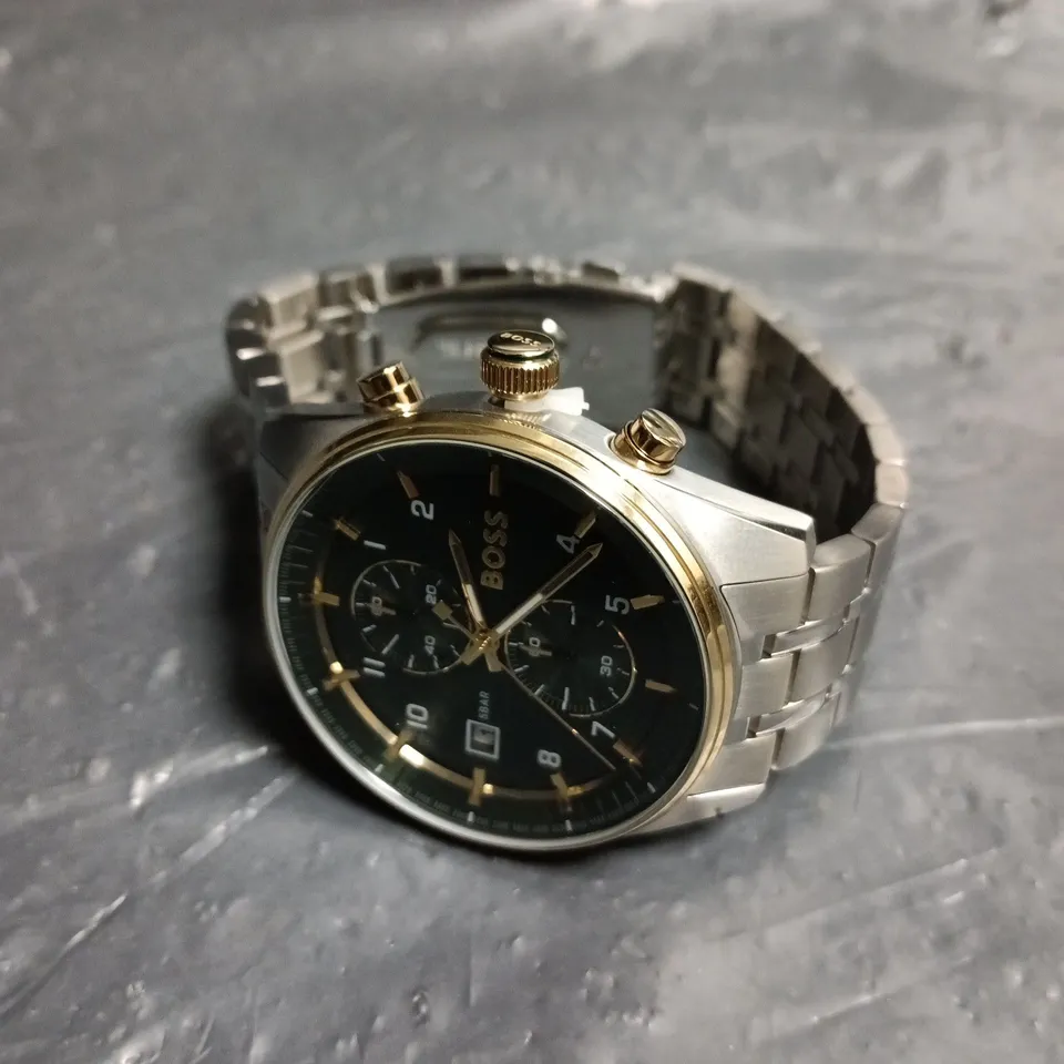 HUGO BOSS CHRONOGRAPH WATCH – STAINLESS STEEL BRACELET, GREEN DIAL