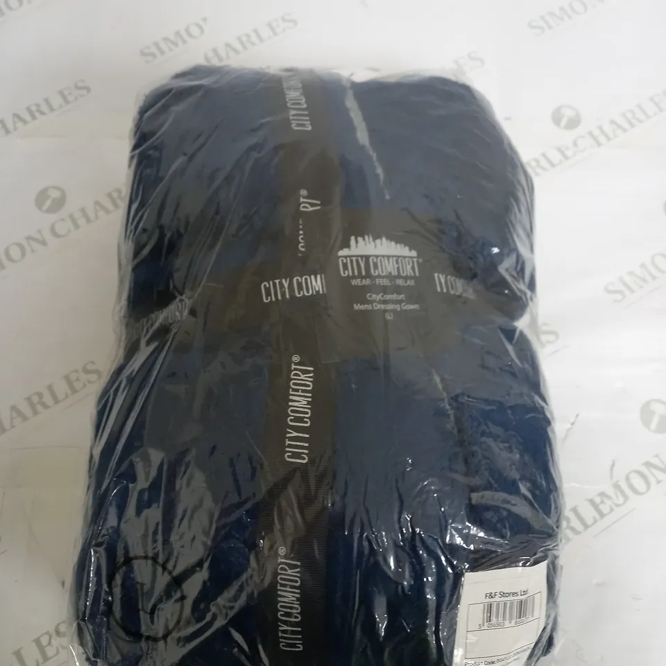 SEALED CITY COMFORT MENS DRESSING GOWN NAVY - LARGE