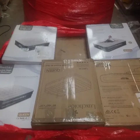 PALLET OF ASSORTED AIR BEDS AND BIKE LOCKS