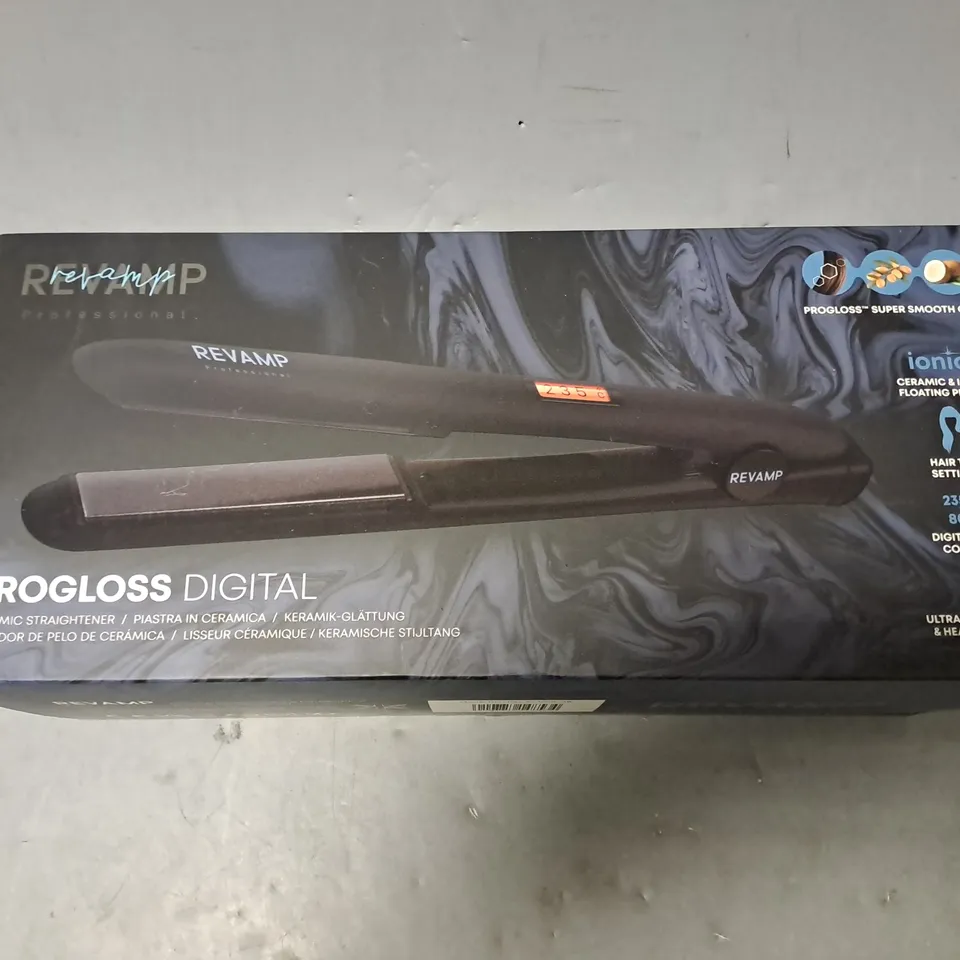 BOXED REVAMP PROGLOSS DIGITAL CERAMIC STRAIGHTENER ST-1000-GB