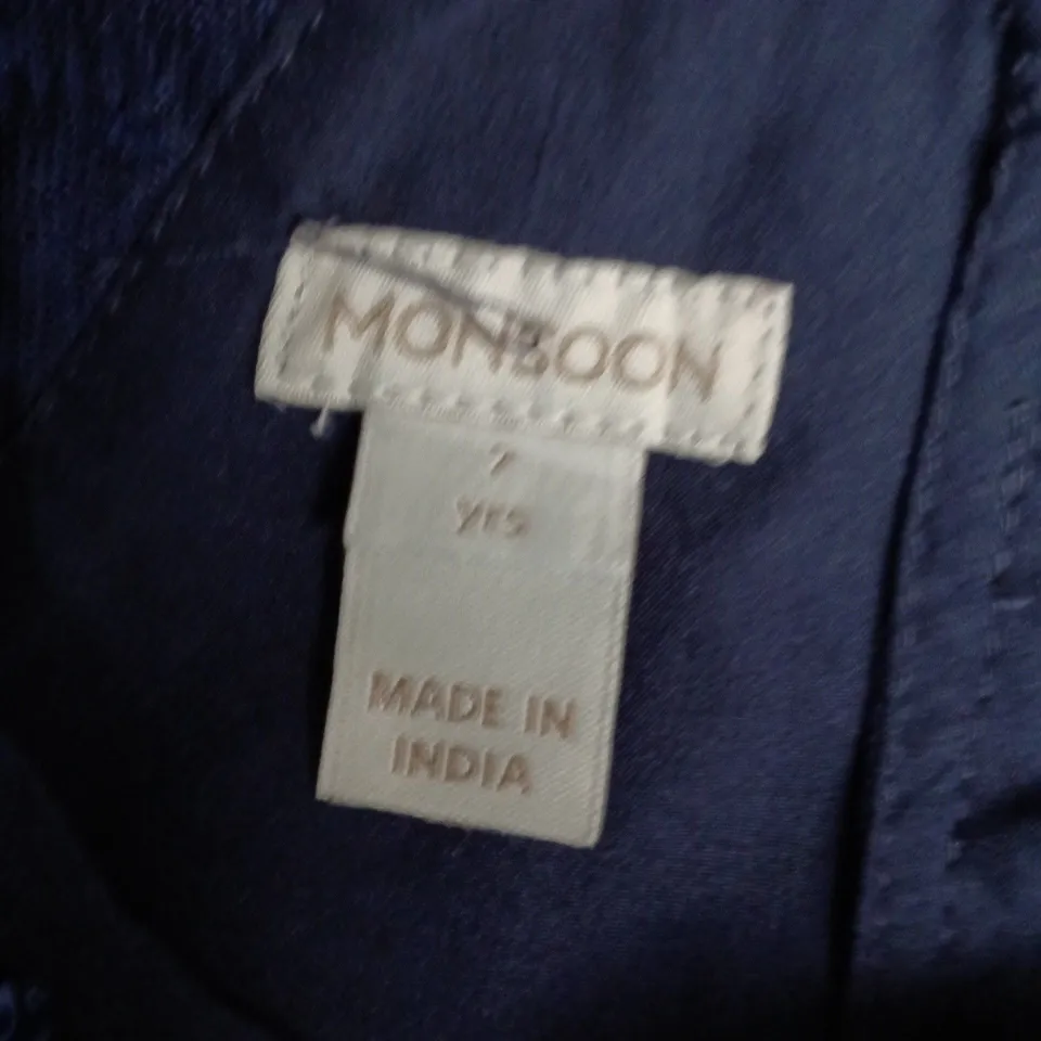 MONSOON KID'S SEQUIN BODICE DRESS, NAVY – 7YRS