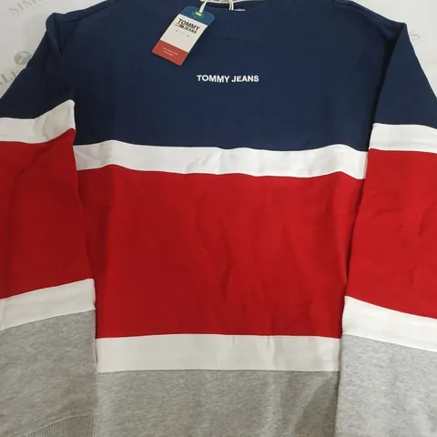 TOMMY JEANS TAILLIGHT NAVY STRIPE JUMPER - MEDIUM