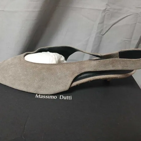 MASSIMO DUTTI WOMEN'S GREY SUEDE SLINGBACK HEELS, UK 6 (EU 39)
