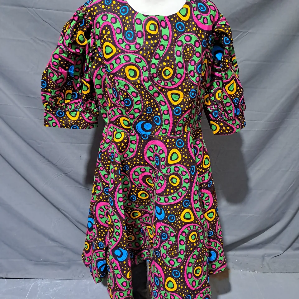 NEON AFRIQUE DRESS IN MULTI AFRICAN PRINT SIZE L