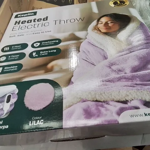 BOXED KEPLIN HEATED ELECTRIC THROW LILAC