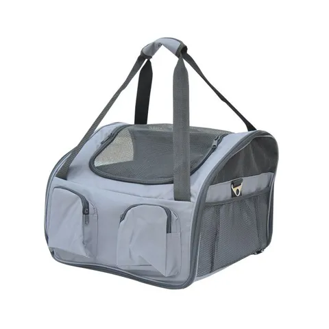 BOXED PAWHUT PET CARRIER FOLDING BAG CAR SEAT CAT DOG PUPPY KENNEL PORTABLE TRAVEL CAGE TOTE CASE MESH HOLDER HOUSE GREY