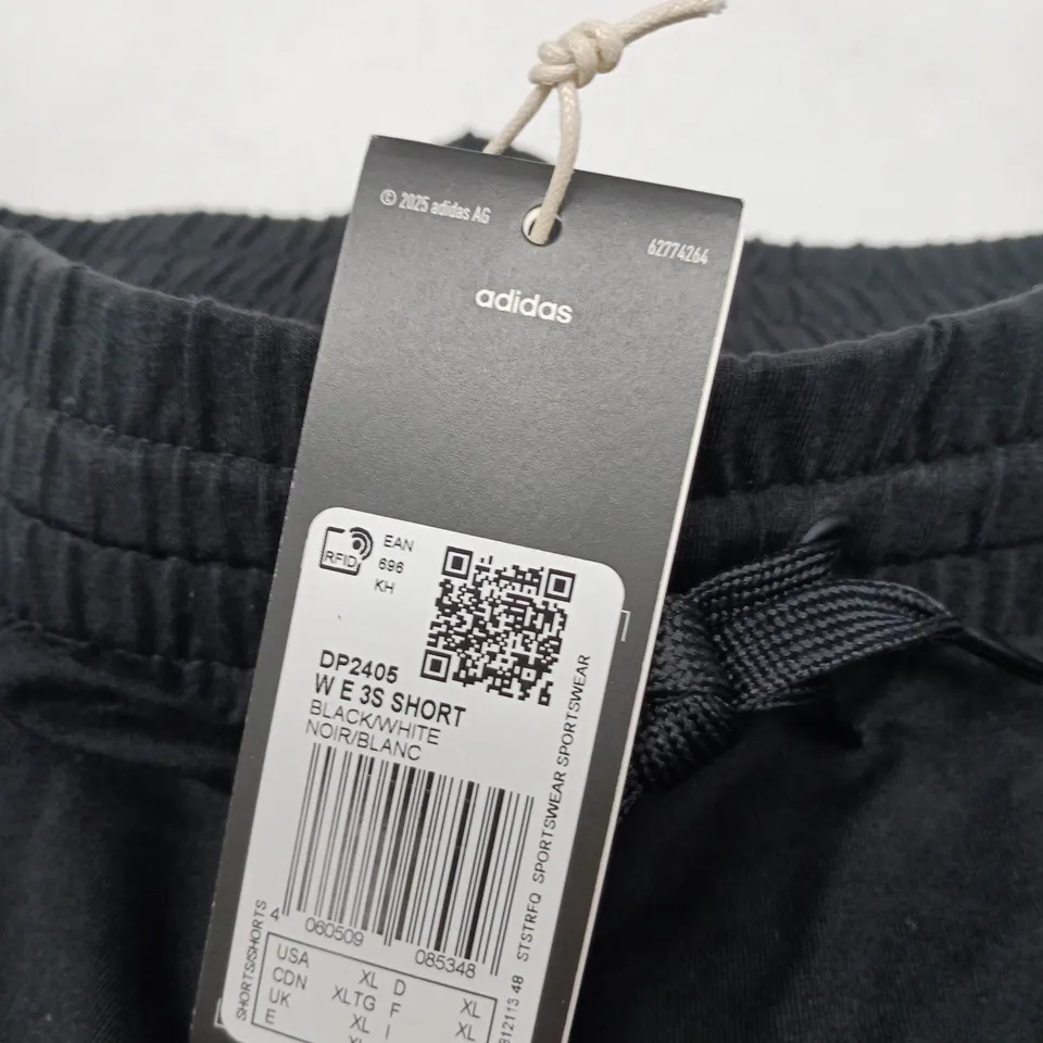 ADIDAS SHORTS – BLACK WITH WHITE STRIPES, DP2405 WE 3S SHORT 