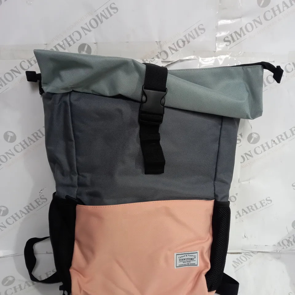 TAN.TOMI OPEN TOP BAG IN GREY & PINK