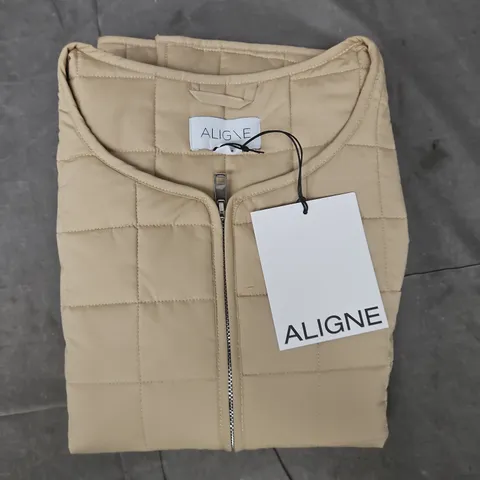 ALIGNE ZIP-UP BODY WARMER IN CARAMEL SIZE MEDIUM