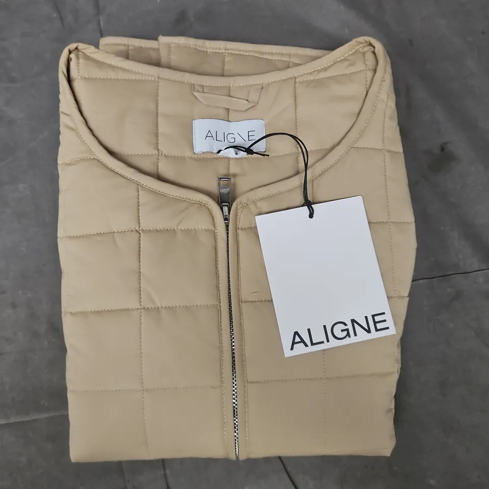ALIGNE ZIP-UP BODY WARMER IN CARAMEL SIZE MEDIUM
