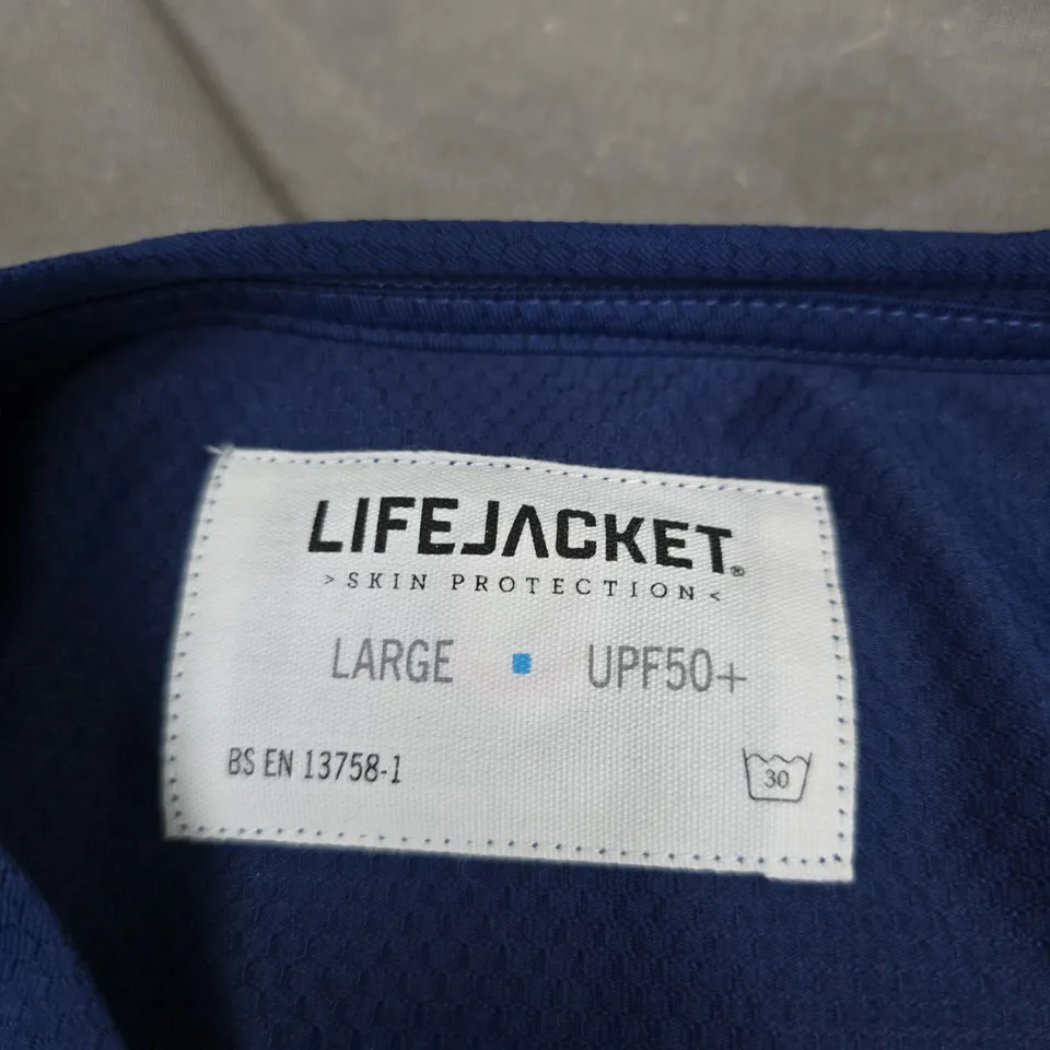 LIFEJACKET UV PROTECTIVE TOP – BLUE, LARGE (UPF50+)