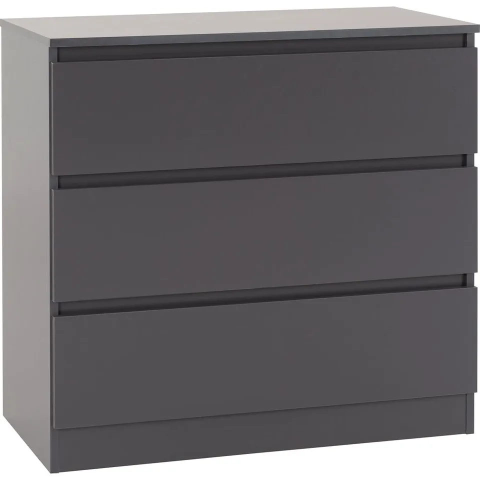 Boxed Seconique Malvern 3 Drawer Chest Black