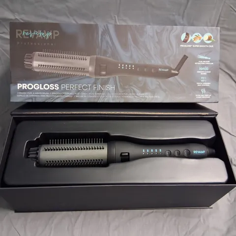 BOXED REVAMP PROFESSIONAL PROGLOSS PERFECT FINISH CERAMIC CURL AND WAVES BRUSH BR-1500-GB