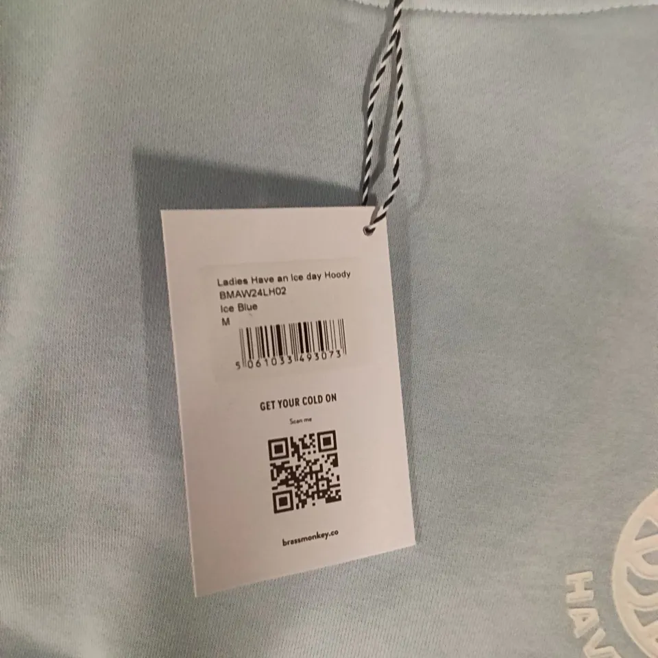 BOX OF BRASS MONKEY HOODIES - ICE BLUE SIZE M APPROXIMATELY 12