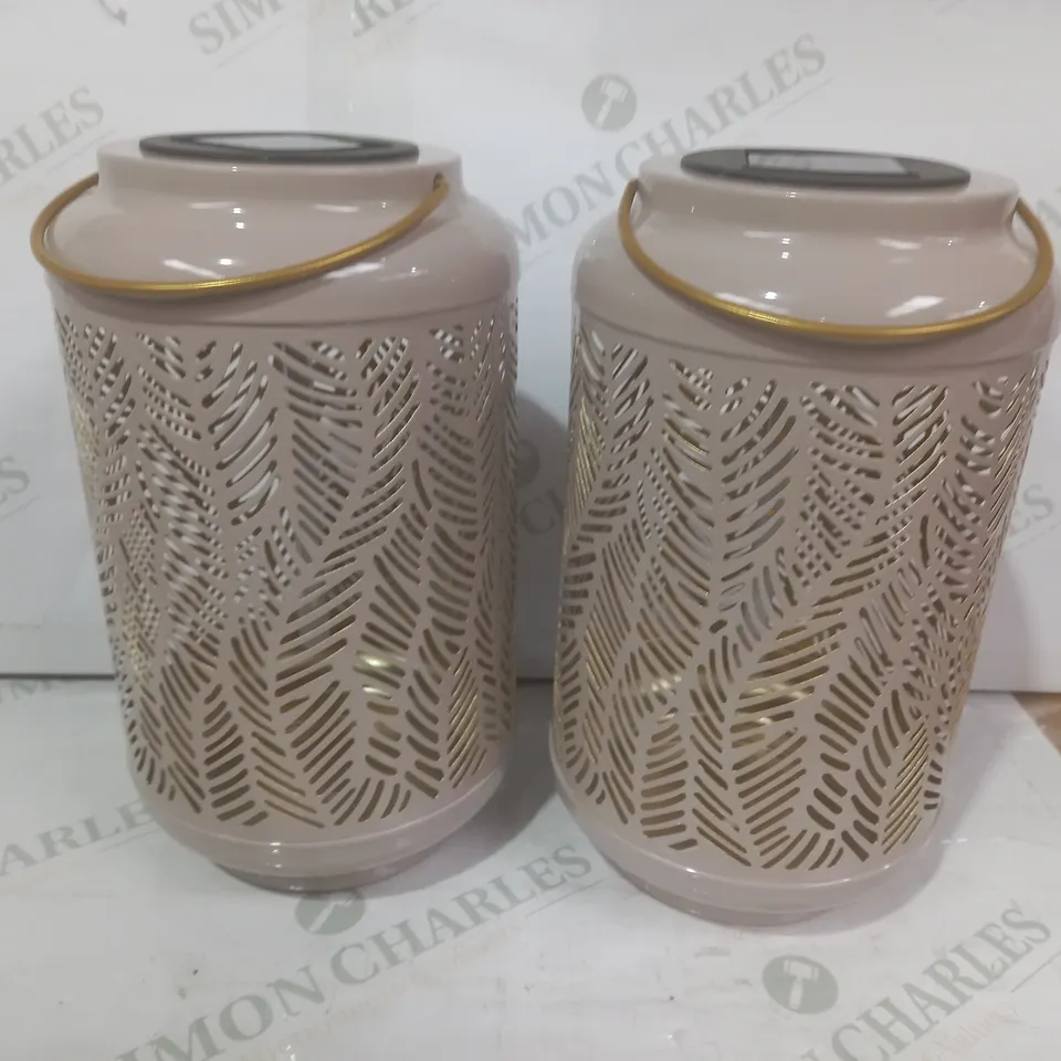 GARDEN REFLECTIONS SET OF 2 PATTERNED SOLAR LANTERNS