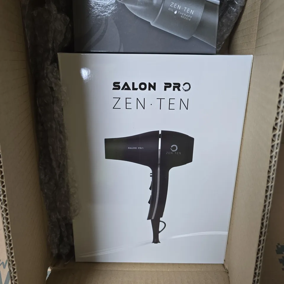 SALON PRO ZEN-TEN HAIR DRYER – BOXED WITH OIL THERAPY NOZZLE