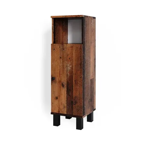 BOXED SOLID WOOD BATHROOM STORAGE CABINET 