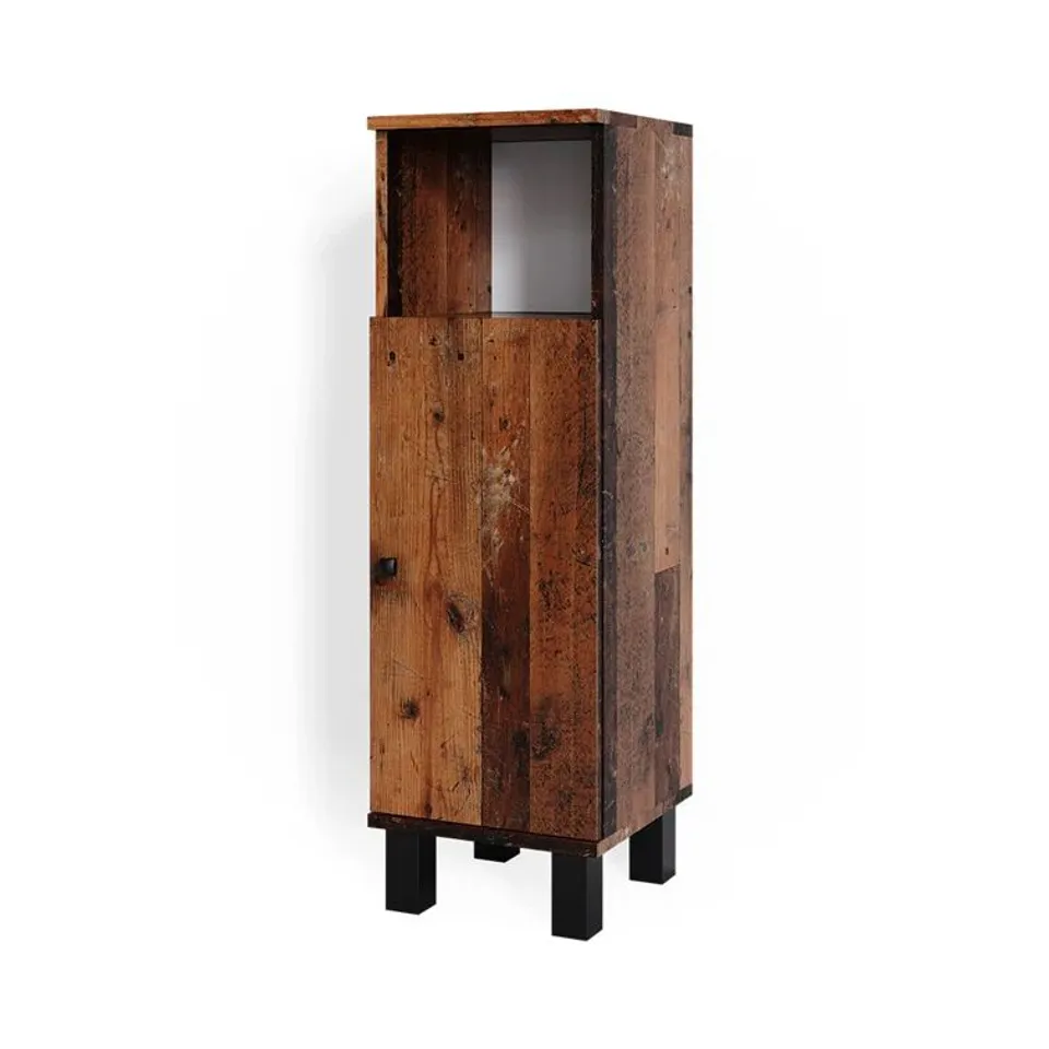 BOXED SOLID WOOD BATHROOM STORAGE CABINET 
