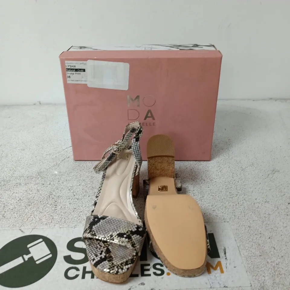 MODA IN PELLE SNAKESKIN PLATFORM SANDALS - UK 5