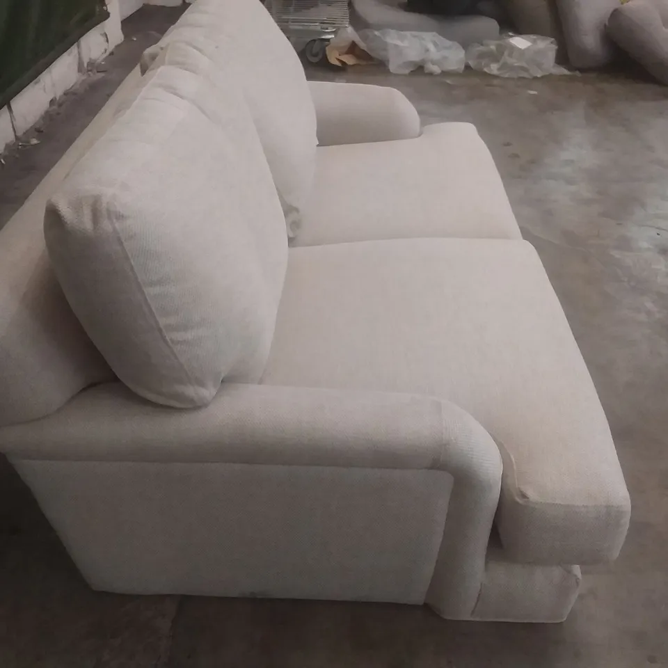 DESIGNER LOUNGE CO EGG SHELL FABRIC 2 SEATER SOFA