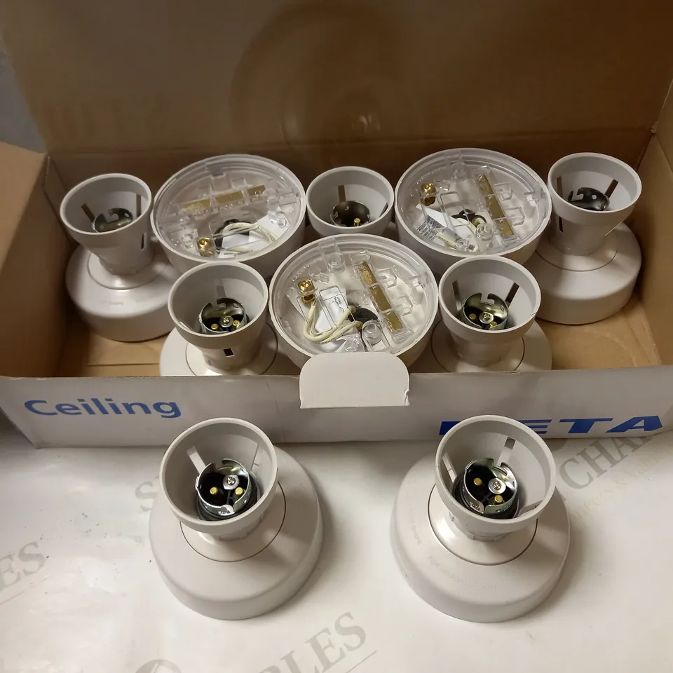 APPROX 10 DETA CEILING INDOOR LIGHT HOLDERS 
