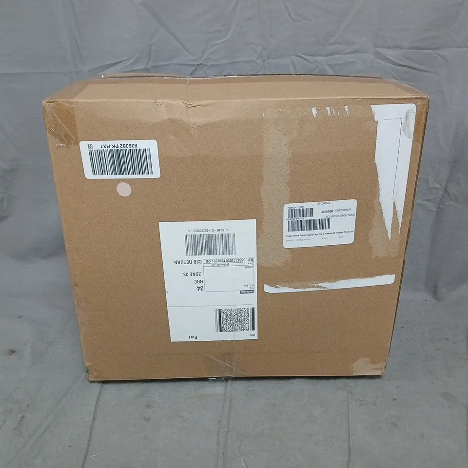 COZEE HOME FAMILY SIZED FAUX FUR & VELVETSOFT HEATEDTHROW W/ 9 HEAT SETTINGS IN PINK