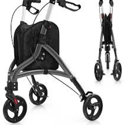BOXED COSTWAY FOLDABLE WALKER LIGHTWEIGHT ALUMINUM - GREY