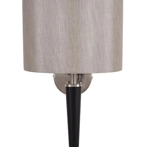 BOXED LOWRY BRUSHED SILVER AND MATT BLACK METAL WALL LIGHT