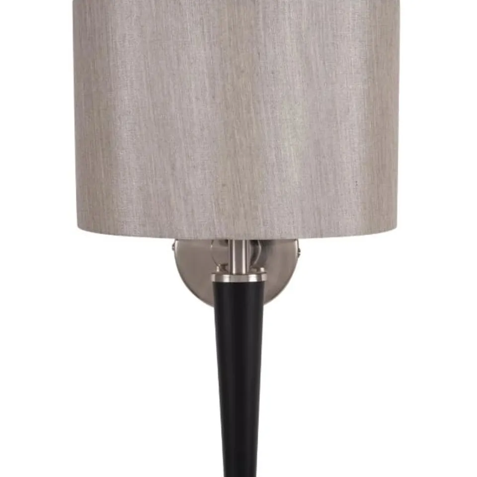 BOXED LOWRY BRUSHED SILVER AND MATT BLACK METAL WALL LIGHT