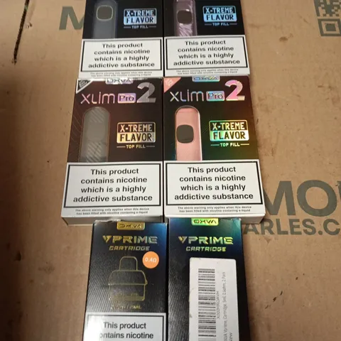 APPROXIMATELY 15 ASSORTED E-CIGARETTE PRODUCTS TO INCLUDE - XLIMPRO 2, VPRIME, OXVA ETC 