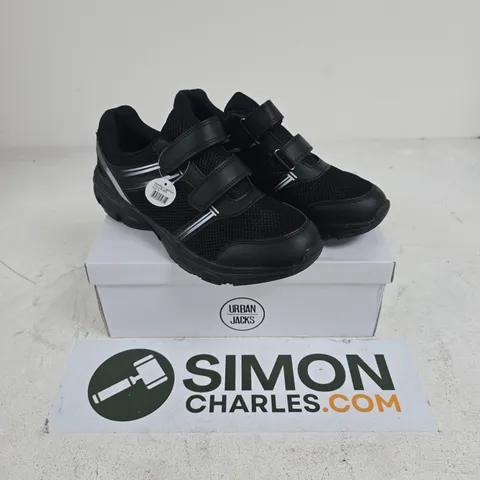 MATHIS BLACK VELCRO-STRAP SNEAKERS UK 10