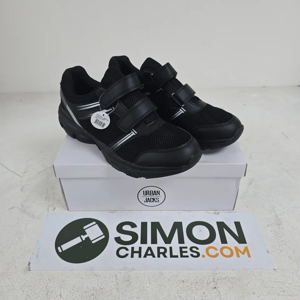 MATHIS BLACK VELCRO-STRAP SNEAKERS UK 10