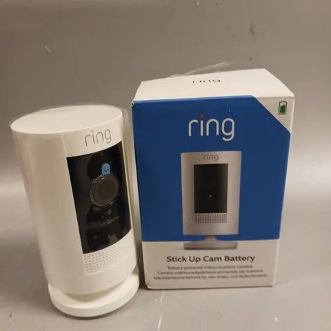 BOXED RING STICK UP BATTERY POWERED INDOOR/OUTDOOR CAMERA