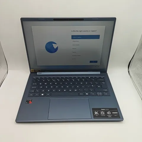 BOXED ACER ASPIRE 14 AI SNAPDRAGON 16GB RAM LAPTOP IN STEEL BLUE - N25C7