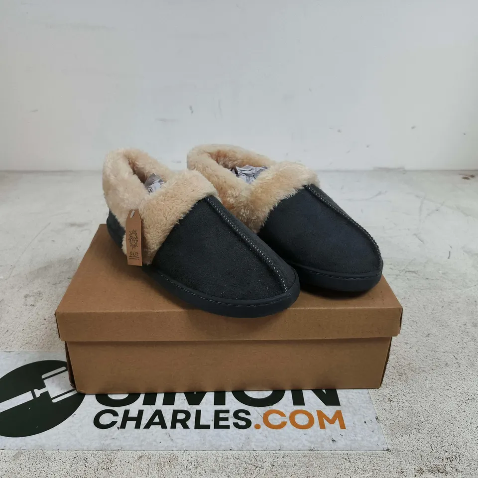 JO AND JOE EDALE DARK GREY SLIPPER UK 3 BOXED