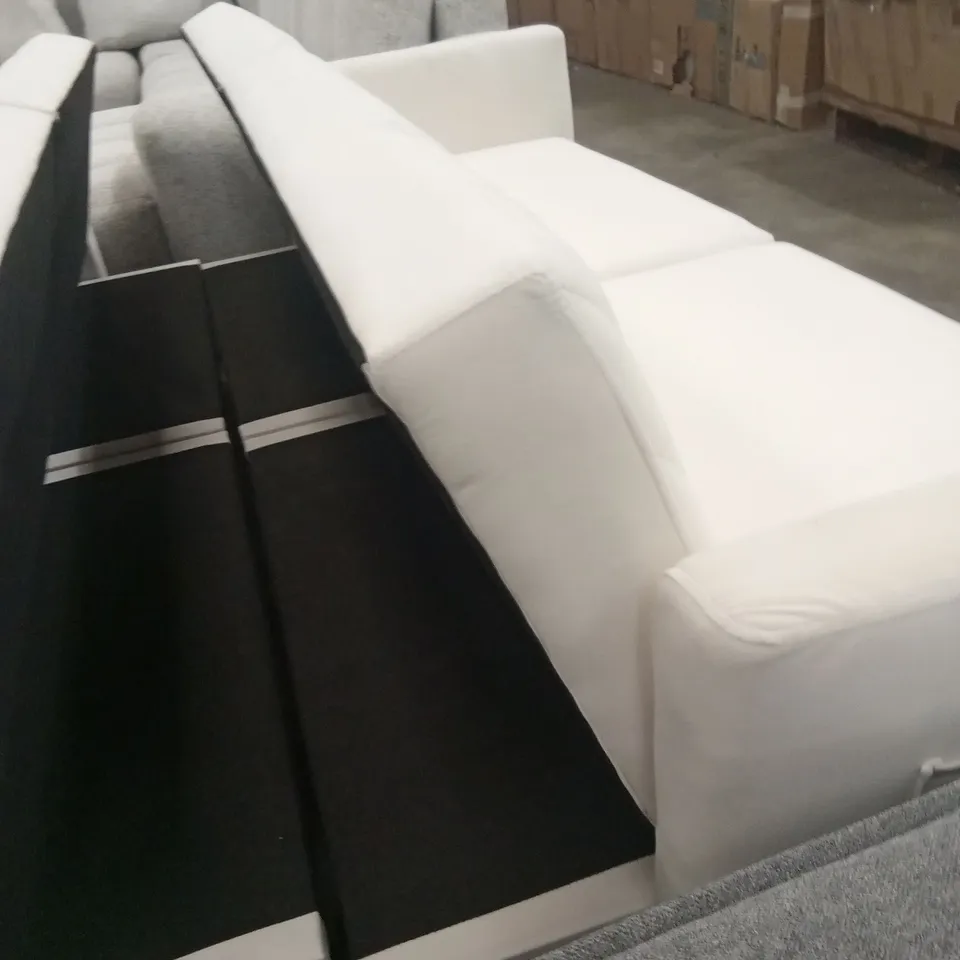 DESIGNER 3 SEATER VELVET UPHOLSTERED SOFA BED