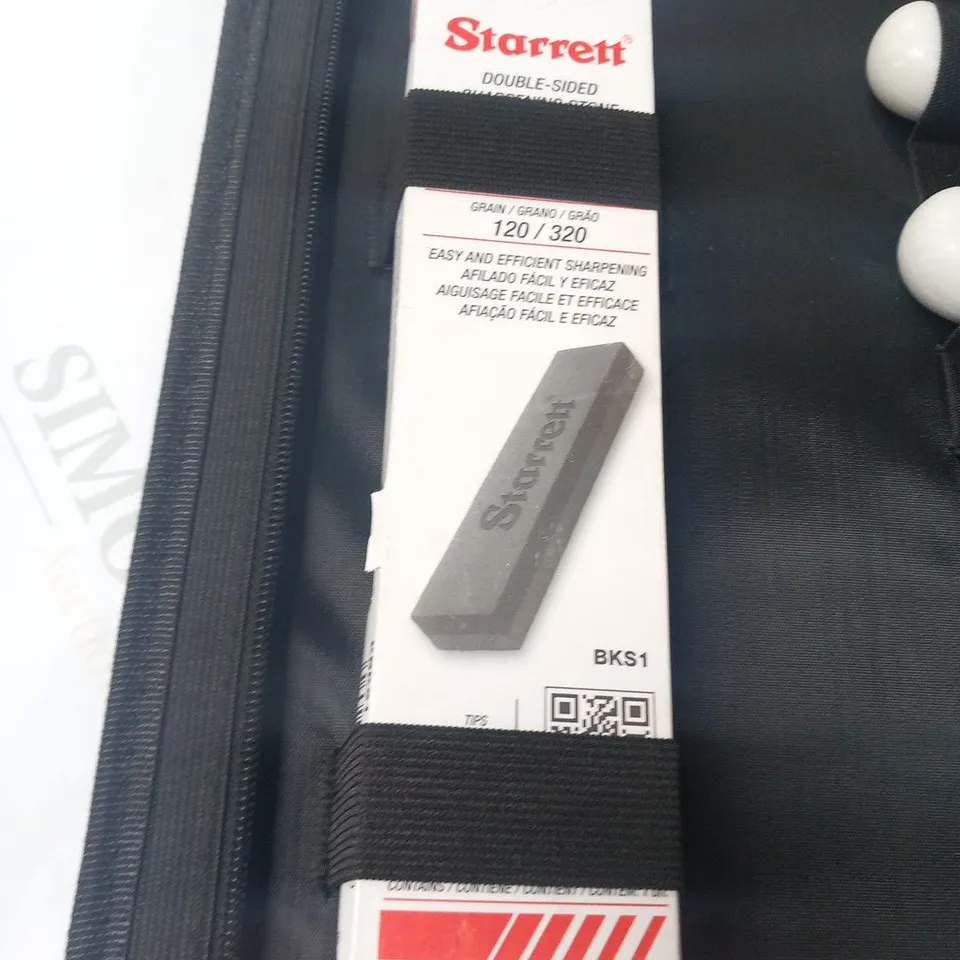 STARRETT PROFESSIONAL BUTCHERS KNIFE SET - 11 PIECES STAINLESS STEEL WHITE ERGONOMIC HANDLES KITCHEN CHEF KNIFE - INCLUDES BONING SKINNING STEAK KNIVES PROTECTOR STONE