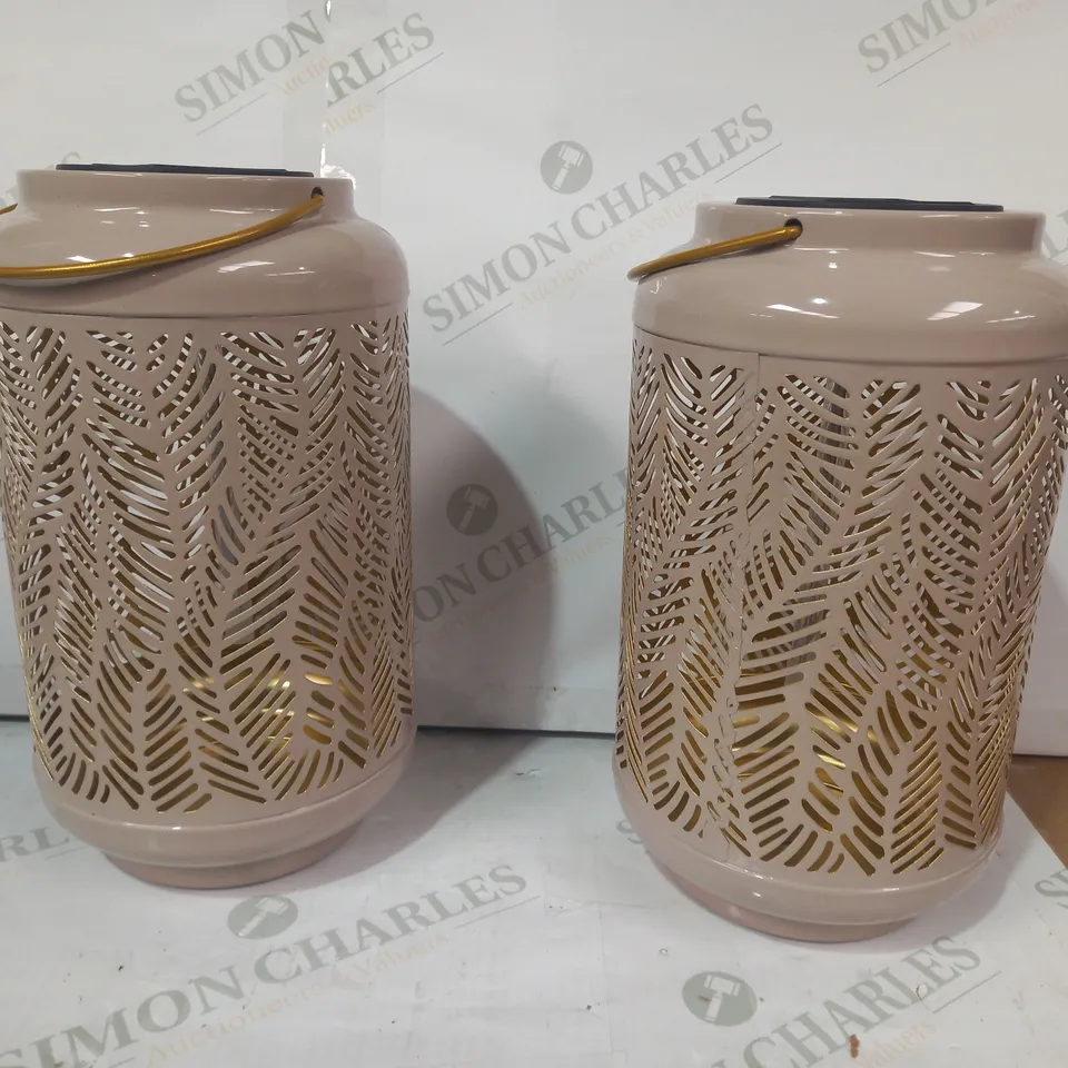 GARDEN REFLECTIONS SET OF 2 PATTERNED SOLAR LANTERNS