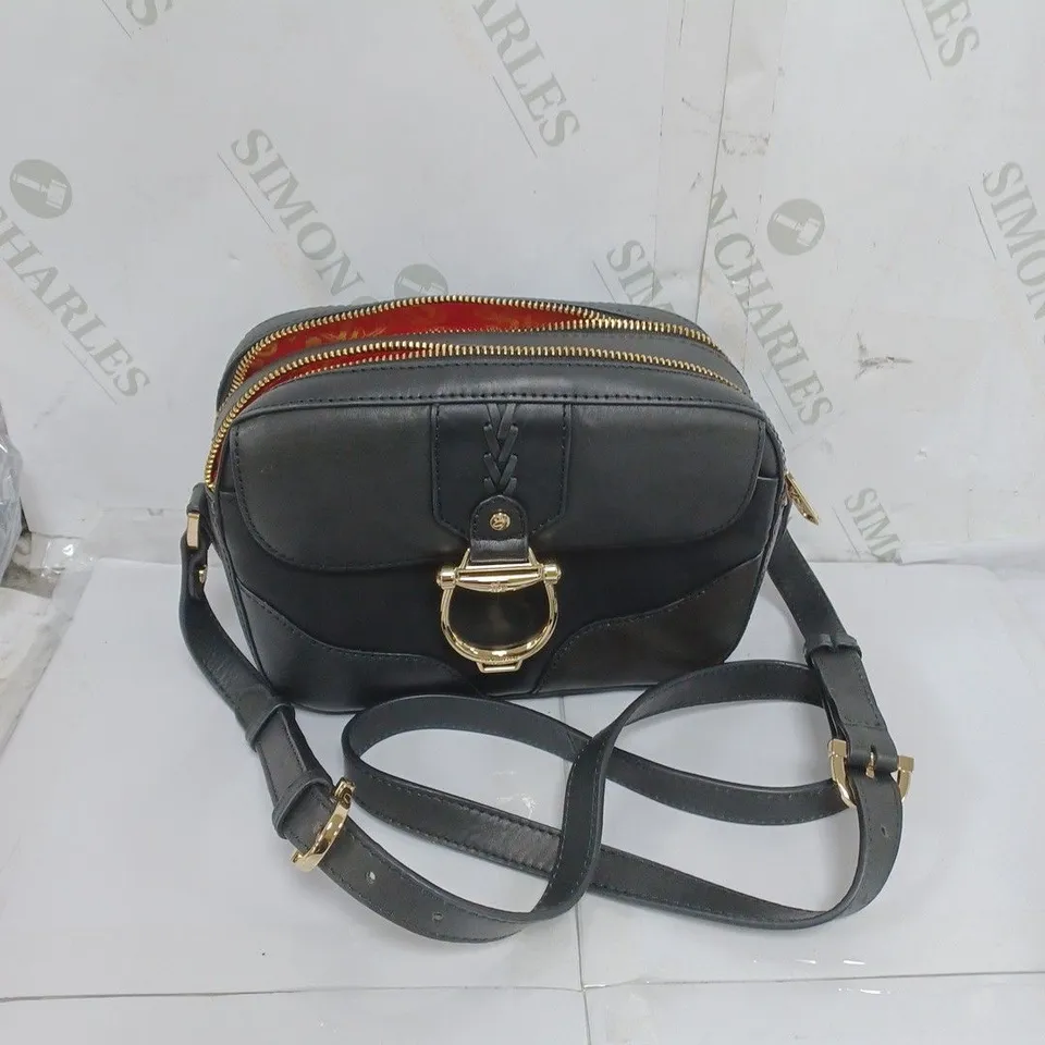 PAUL COSTELLOE DRESSAGE LADIES BLACK HANDBAG WITH RED LINING