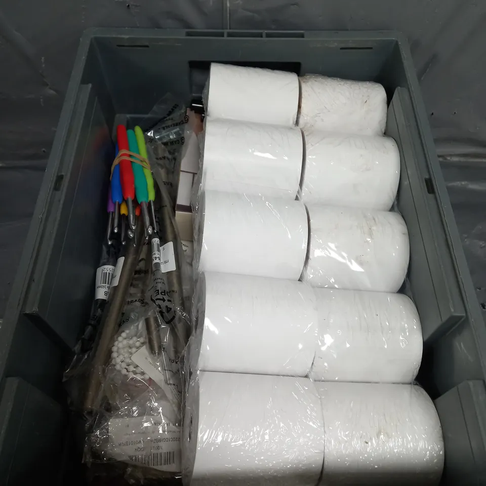 APPROXIMATELY 10 ASSORTED HOUSEHOLD ITEMS TOO INCLUDE STICKERS , REFIL CARTRIDGE , WALL SOCKET , ETC 