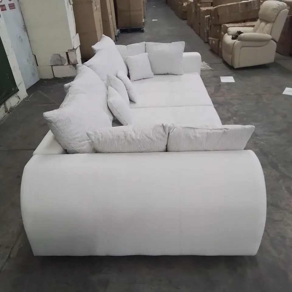 QUALITY DESIGNER BEELIAR LARGE 6 SEATER MODULAR SOFA IN WHITE