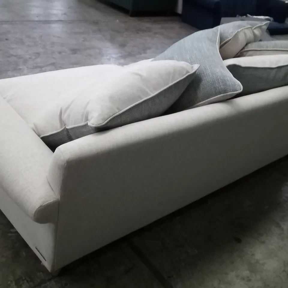 QUALITY THE LOUNGE CO DESIGNER 3 SEATER SOFA - CREAM FABRIC