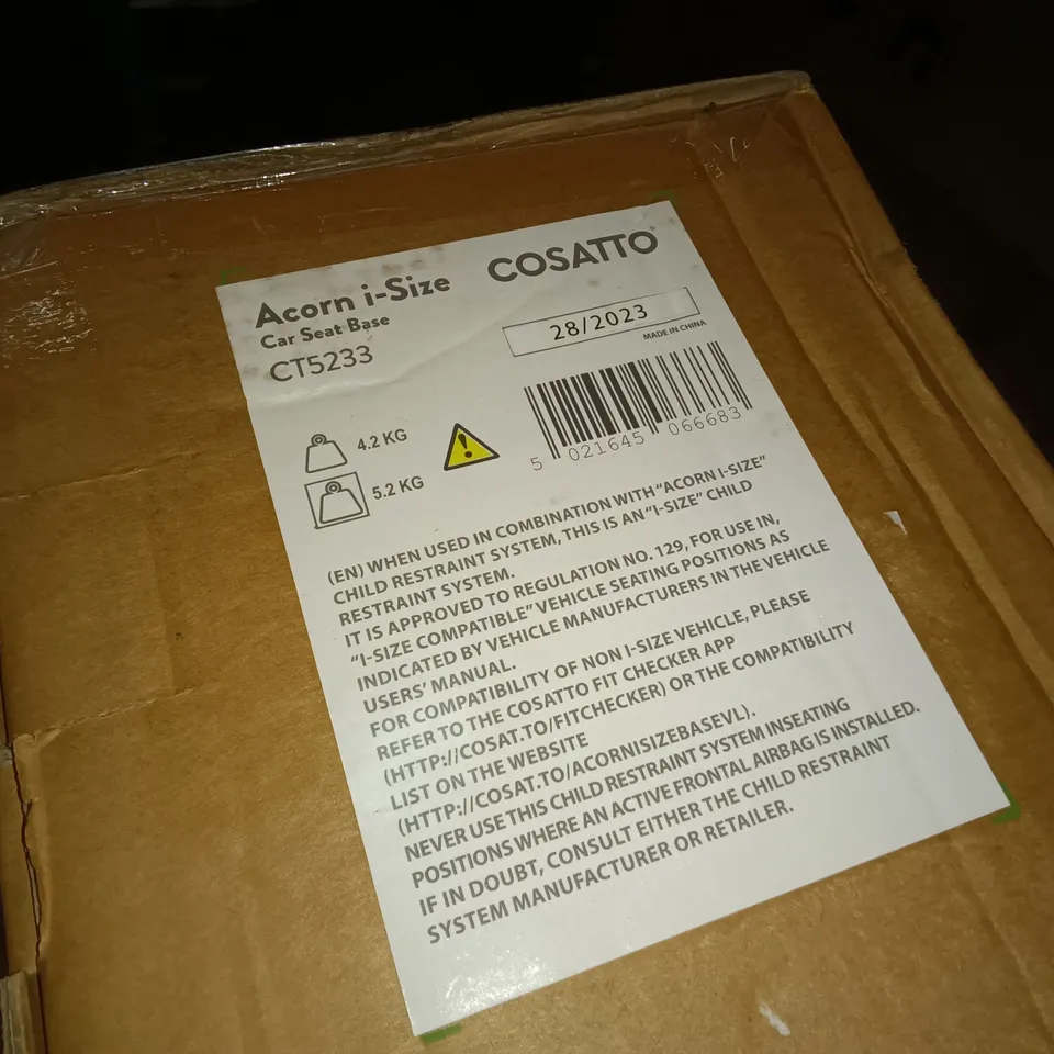 COSATTO BE KIND TO ANIMALS CAR SEAT AND ACORN I-SIZE BASE CT5233 - 2 BOXES