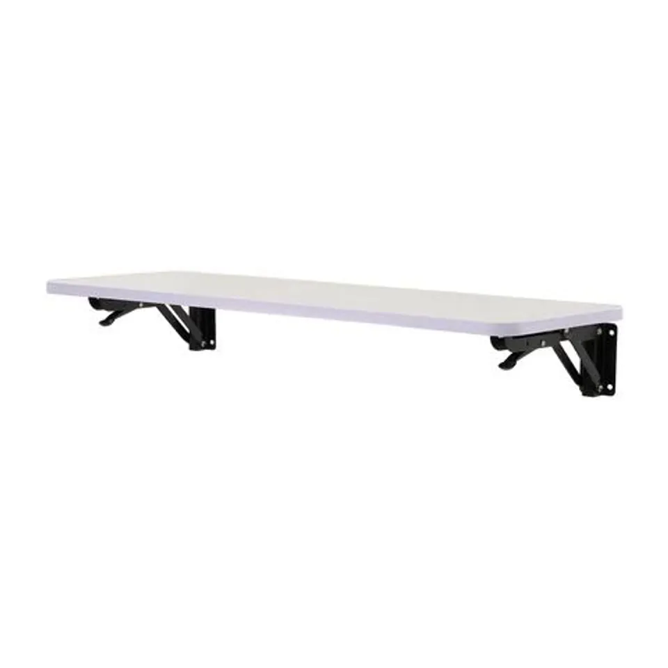LIVING AND HOME WHITE WALL MOUNTED FOLDING TABLE WITH IRON BRACKETS 52 X 24CM