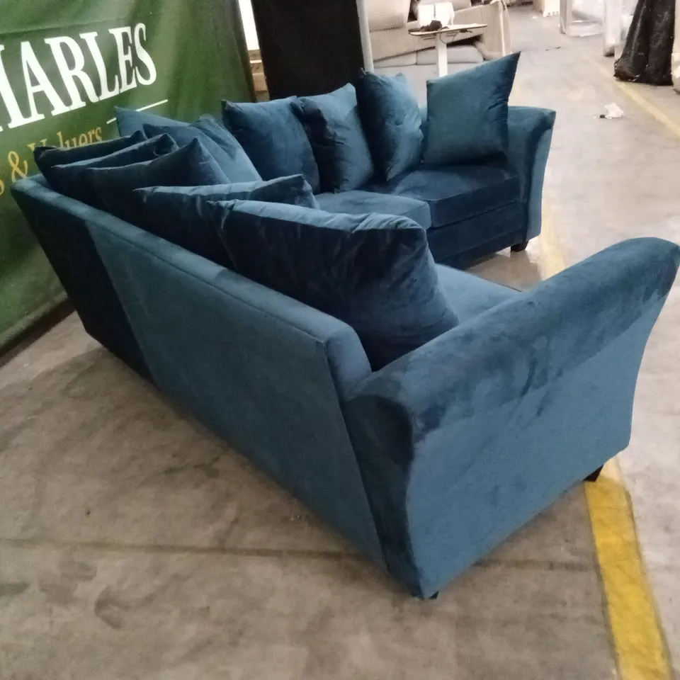 LEILA FABRIC CORNER GROUP SOFA - NAVY RRP £1259