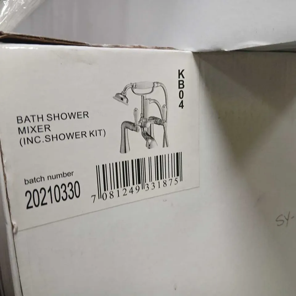 HENBURY FREESTANDING KB04 BATH SHOWER MIXER TAP – CHROME WITH SHOWER KIT