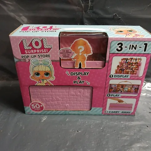 LOL SURPRISE! POP-UP STORE 3-IN-1 DISPLAY & PLAY SET – HOLDS 50+ DOLLS